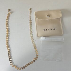 Silk On Me Gold-Plated Disc Necklace- Adjustable